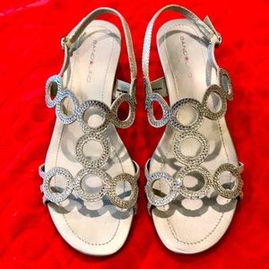 Bandolino Women’s 7.5M Wedge Silver Sandals